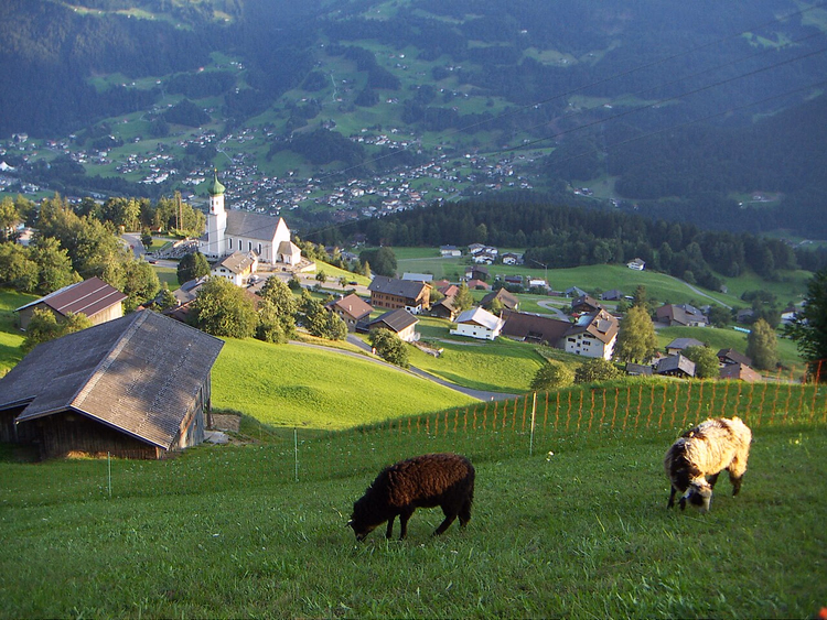Veduta della valle del Montafon da Bartholomäberg