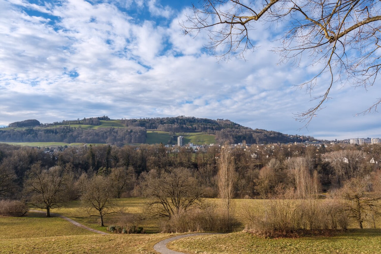 Gurten-høyden over bydelene i Bern