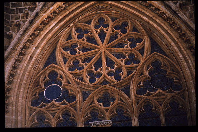 Gothisch roosvenster van de Sint-Nicolaaskathedraal