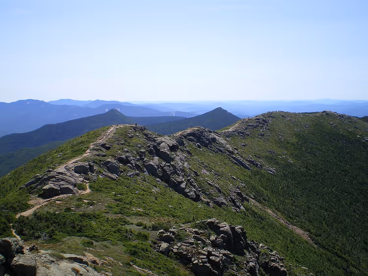 Franconia Ridge Trail på en klar dag
