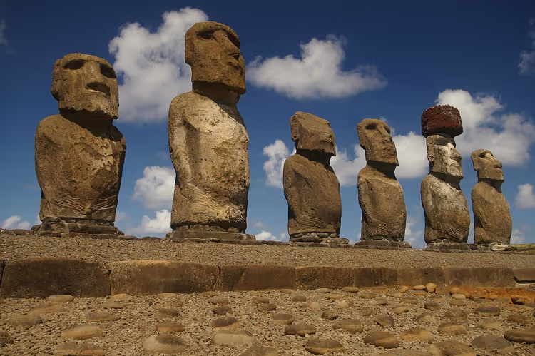 moai-statuene på Ahu Tongariki-plattformen