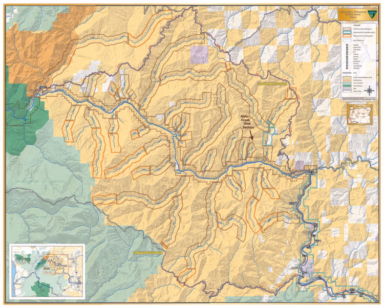 Açıklamalı Alder Creek topografik haritası