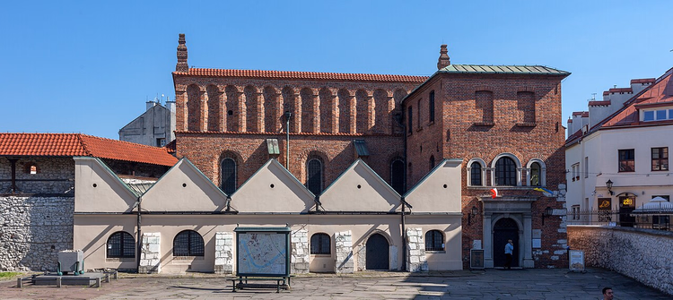 Oude Synagoge in Kazimierz, bakstenen gevel