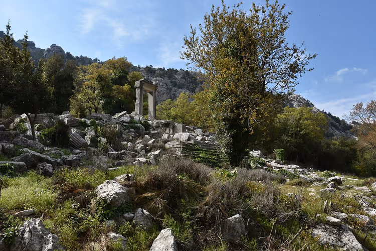 Ruïnes van Termessos tussen bomen en bergen