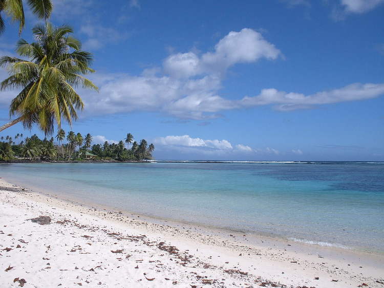 Palmestrand på Upolu, Samoa