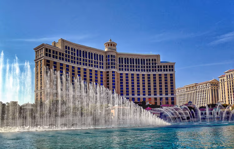Bellagio-fonteinen voor het hotel in Las Vegas