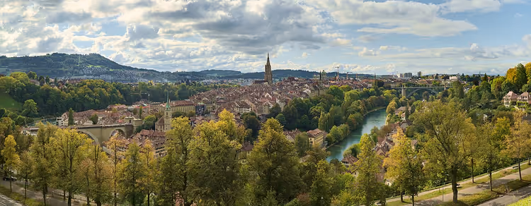 Panorama over Berns gamleby med Aare