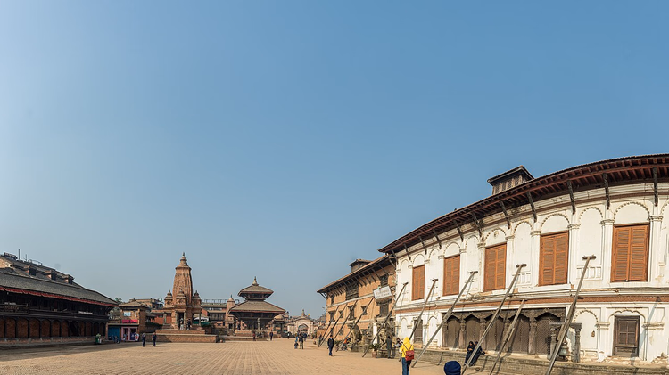 Bhaktapur Durbar Square med palass og templer