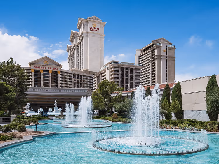 Caesars Palace hotel met fonteinen in Las Vegas