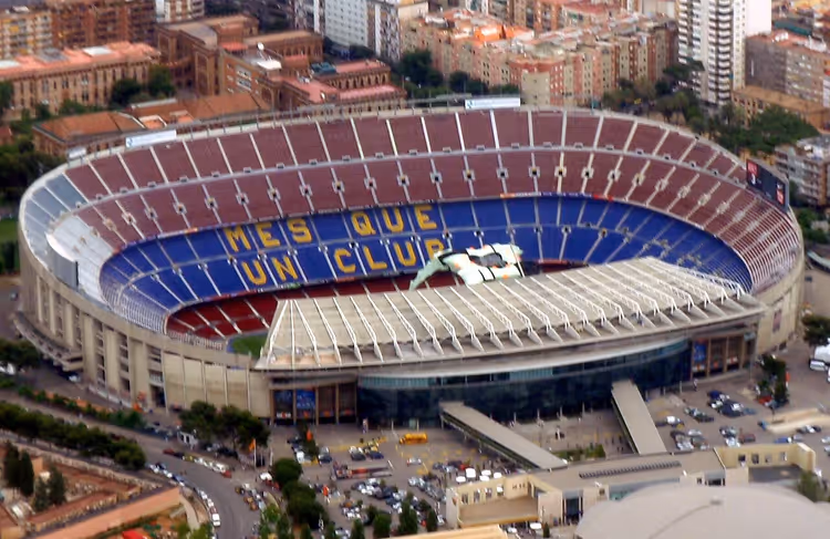 Camp Nou-stadion vanuit de lucht