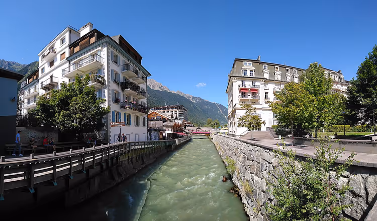 Die Arve und Hotels im Zentrum von Chamonix