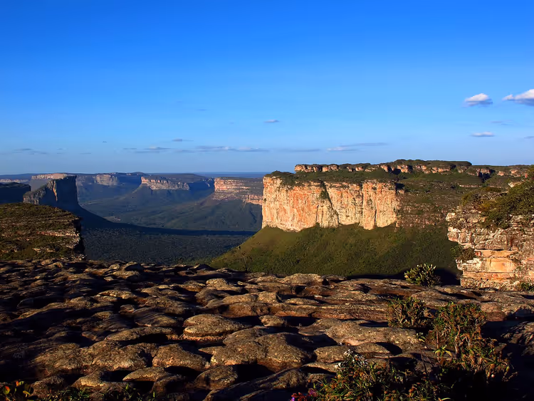 Panorama van de plateaus en canyons van de Chapada Diamantina