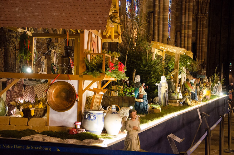 Kerststal in de kathedraal van Straatsburg
