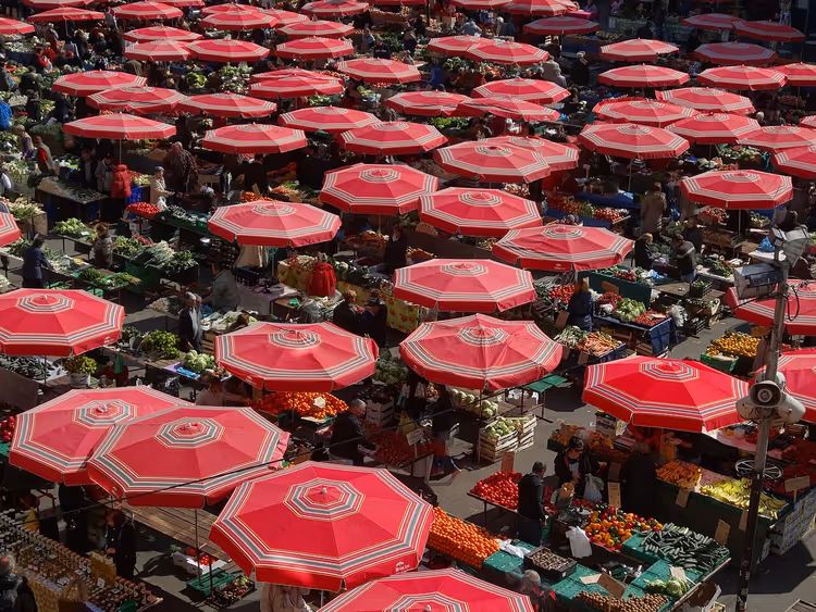 Dolac-Wintermarkt in Zagreb