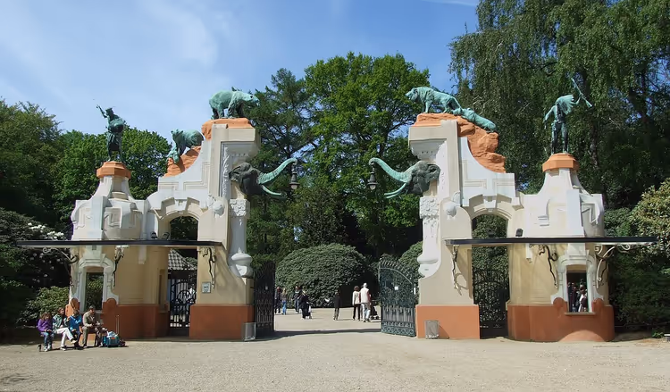 Den tidligere hovedinngangen til Hagenbeck dyrepark