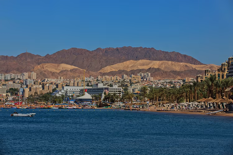 بانوراما إيلات مع البحر الأحمر والجبال