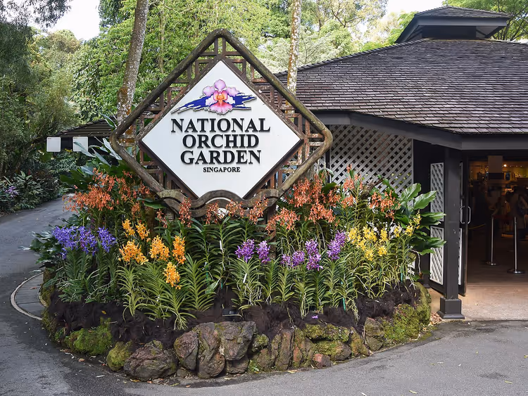 Ingang van de National Orchid Garden in Singapore