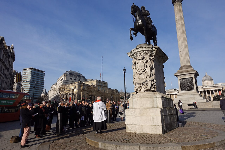 Rytterstatue av Karl I nær Trafalgar Square