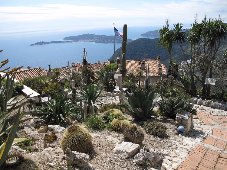 Exotische tuin in Èze met zeezicht