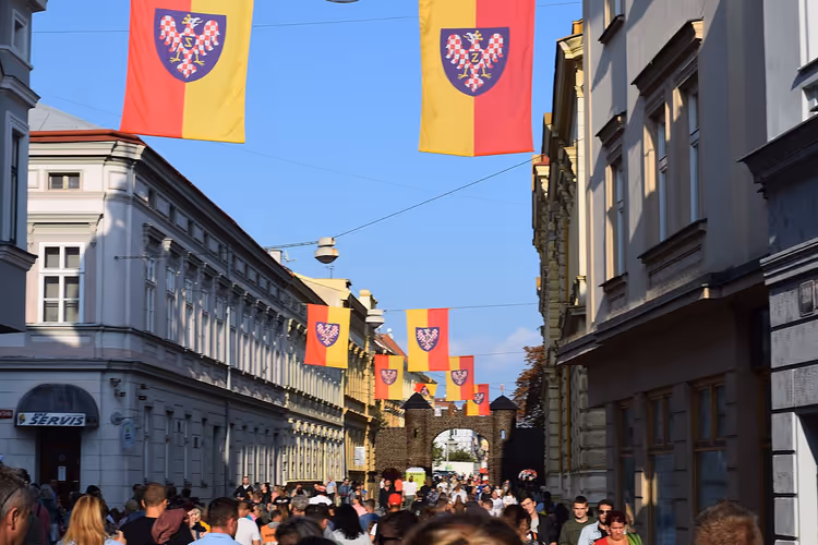Weinlesefest auf dem Platz in Znojmo