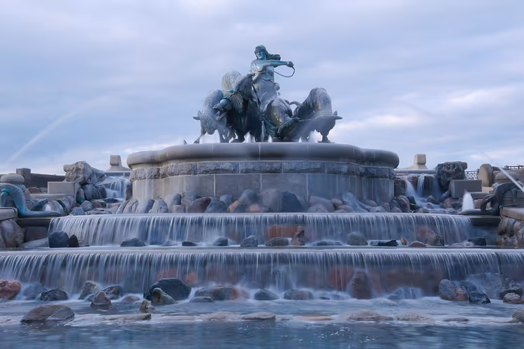 Gefionspringvannet med skulptur av Gefion og okser