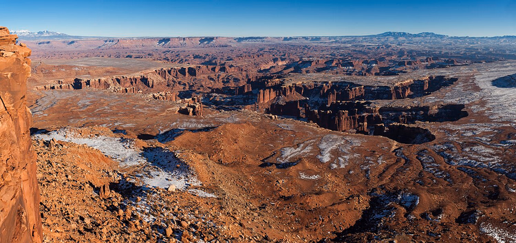 Kışın Grand View Point ile Monument Basin kanyonları