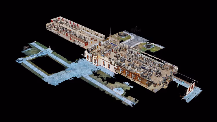 Gjennomskåret 3D-modell av Krigsmuseet i Athen