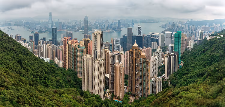 Victoria Peakten Hong Kong panoraması