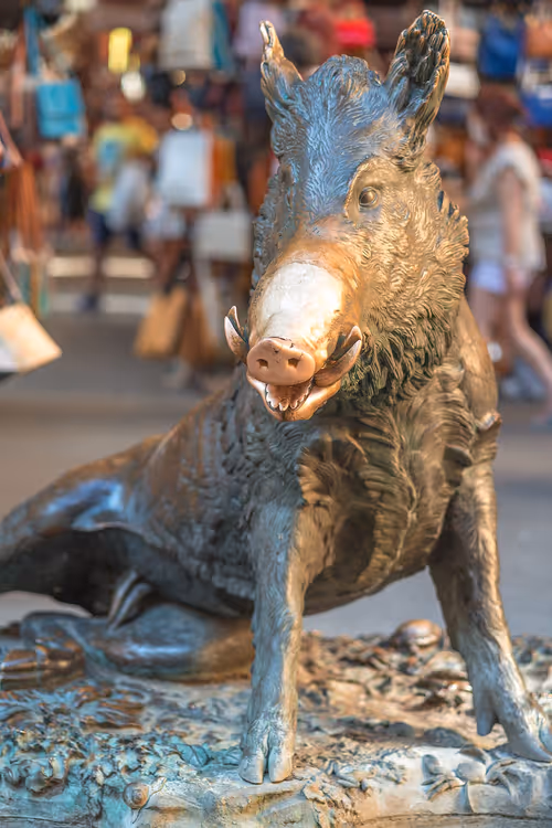 Bronsegalten Il Porcellino på Mercato Nuovo
