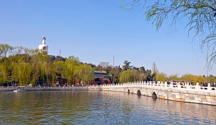 Brug en Witte Dagoba in het Beihai-park