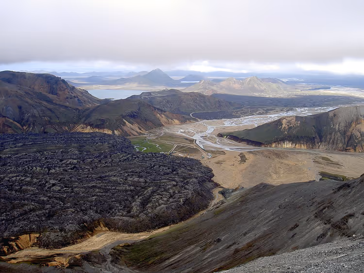 Lavaveld en bergen van Landmannalaugar in IJsland