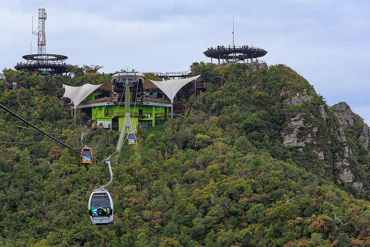 Télécabines au-dessus de la jungle de Langkawi