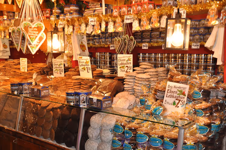 Toonbank met Neurenberger peperkoek en Lebkuchen