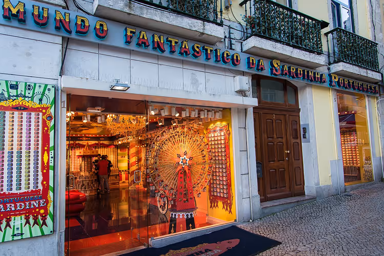 Etalage van een sardienenwinkel in Lissabon