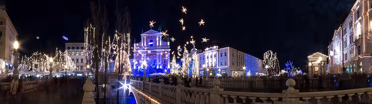 Weihnachtsmarkt auf dem Prešeren-Platz