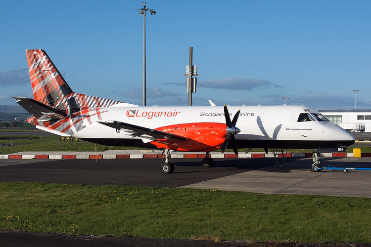 Loganair Saab 340 i tartanfarger