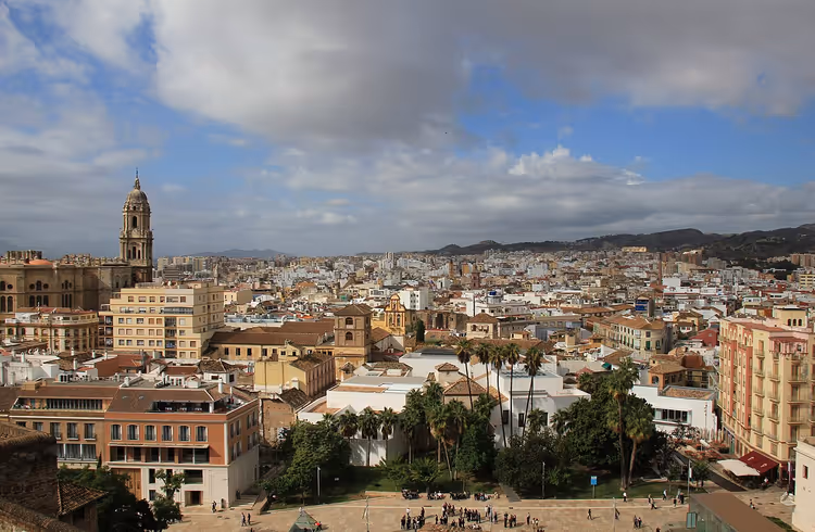 Panorama del centro storico di Malaga con la cattedrale