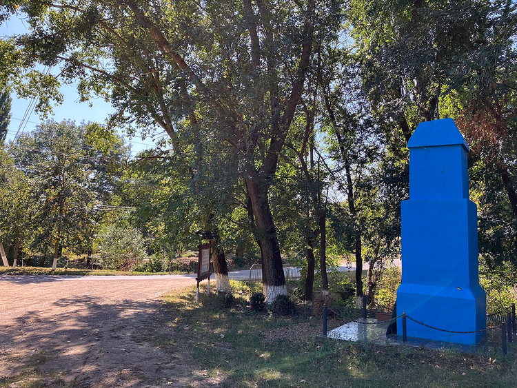 Ryshkovo'da ağaçların altındaki köy yolu
