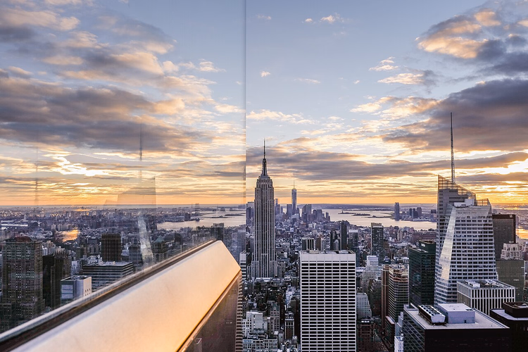 Вид с Top of the Rock на закате