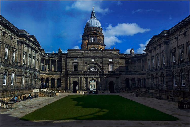 Old College quad at the University of Edinburgh with its dome