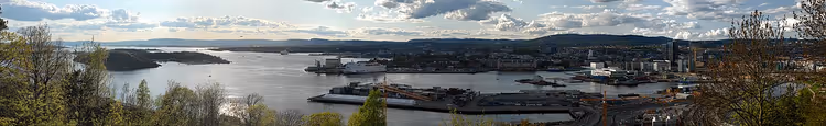 Ekeberg'den Oslo'nun panoramik görünümü