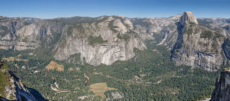 Panorama van Yosemite Valley vanaf Glacier Point