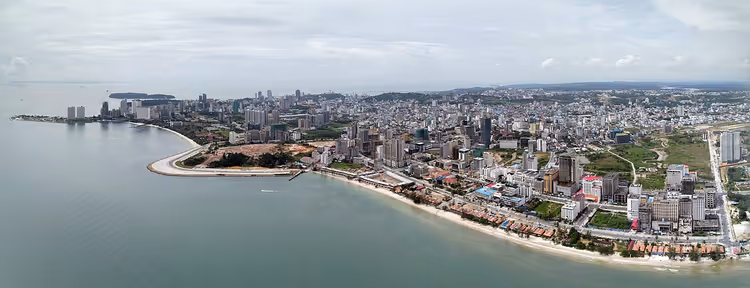 denizden Sihanoukville panoramik görünümü