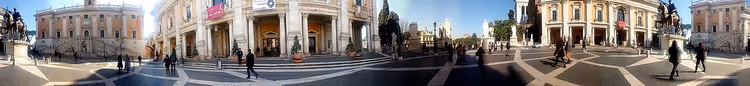 Kapitol Tepesi'ndeki Piazza del Campidoglio panoraması