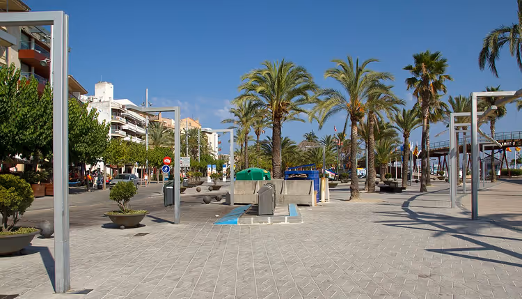 Palmekantet promenade i Port d'Alcúdia