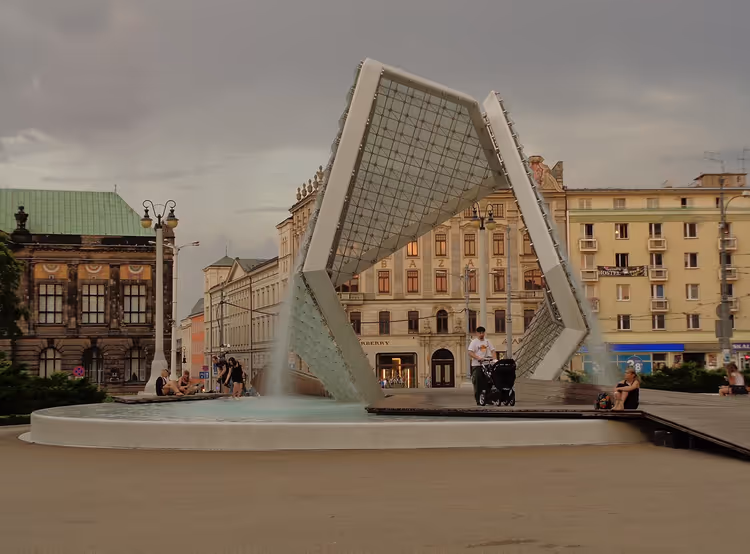 Frihetsfontenen på Frihetstorget i Poznań