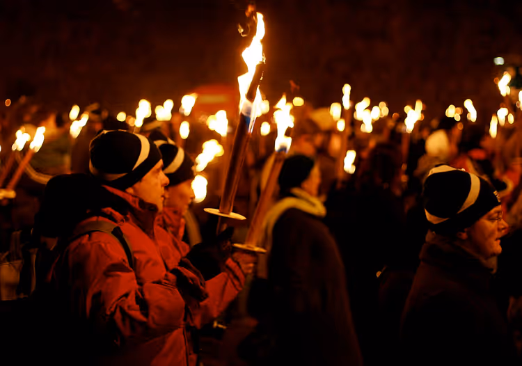 Torchlight Procession at Hogmanay in Edinburgh