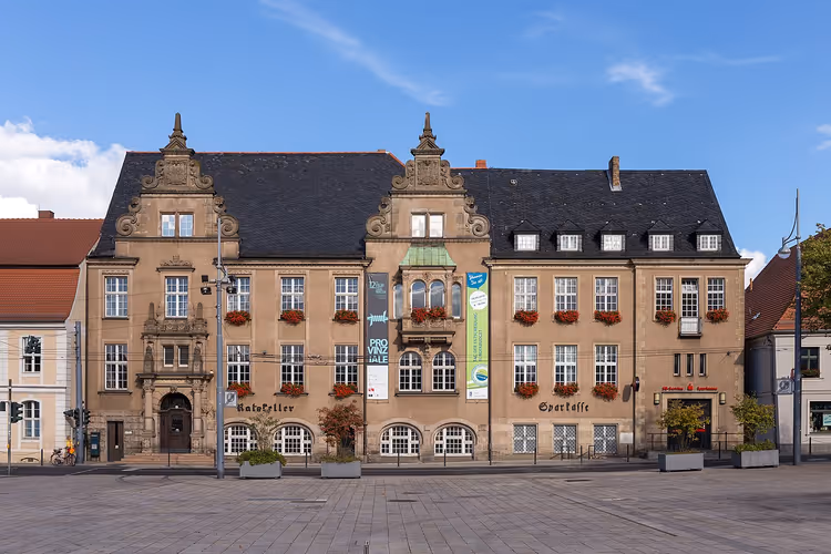 Eberswalde'deki tarihi belediye binasının cephesi