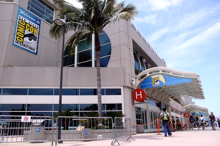 Comic-Con-spandoek bij het San Diego Convention Center