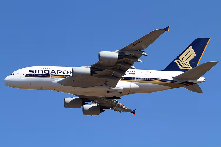 Singapore Airlines A380 i luften
